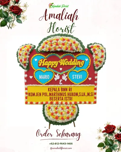 Karangan Papan Bunga Pernikahan di Maphar